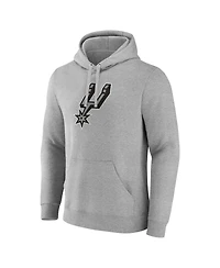 Fanatics Men's Heather Gray San Antonio Spurs Primary Logo Pullover Hoodie