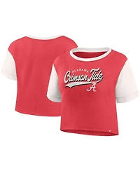 Fanatics Women's Crimson Alabama Tide Color-Block Script Tail T-Shirt