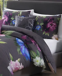 Bebejan Elegant Blossoms Bedding 100% Cotton 5 Piece Queen Size Reversible Comforter Set