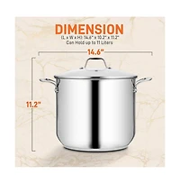 NutriChef Stainless Steel Cookware Stockpot - Quart, Heavy Duty Induction Pot