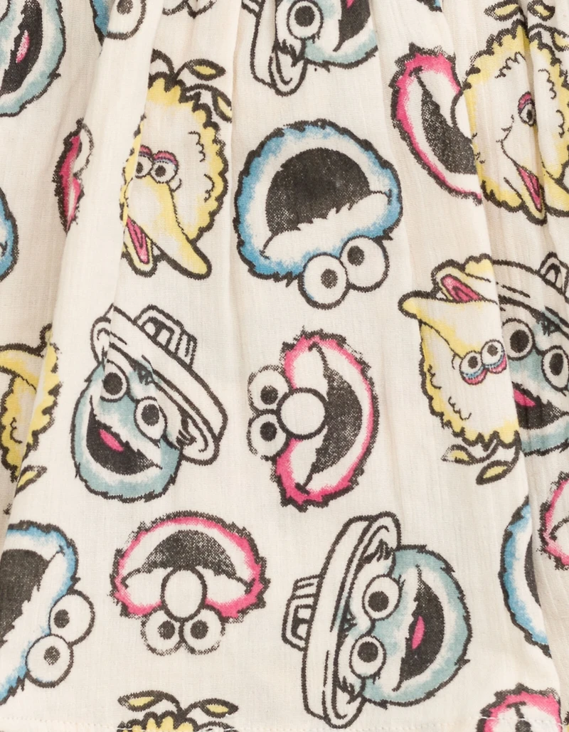 Sesame Street Baby Girls Cotton Gauze Matching Family Short Overalls