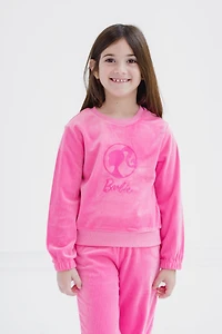 Barbie Girls Velour Sweatshirt and Jogger Pants Outfit Set