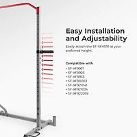 Sunny Health & Fitness Adjustable Weight Plate Storage Rack Attachment Accessory– Fits 1” and 2” Inch Olympic Style Weight Plates