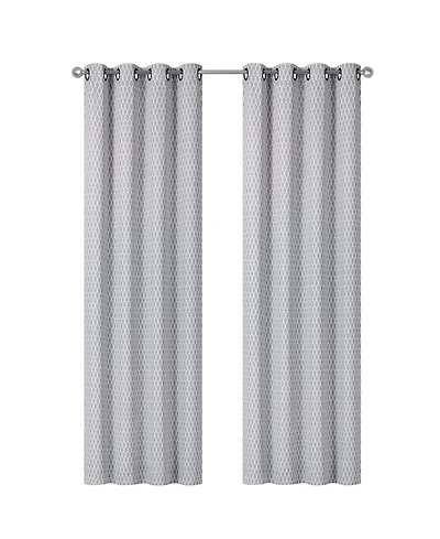 Kate Aurora 2 Pack Amari Contemporary Lattice Light Filtering Grommet Top Window Curtain Panels - Terracotta