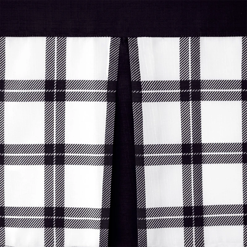 Kate Aurora Windowpane Plaid Country Farmhouse Kitchen Curtain Tier & Valance