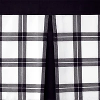 Kate Aurora Windowpane Plaid Country Farmhouse Kitchen Curtain Tier & Valance