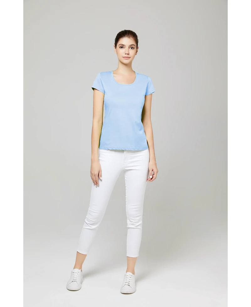 Bellemere Ultra Thin Low Crew Neck Cotton T-shirt