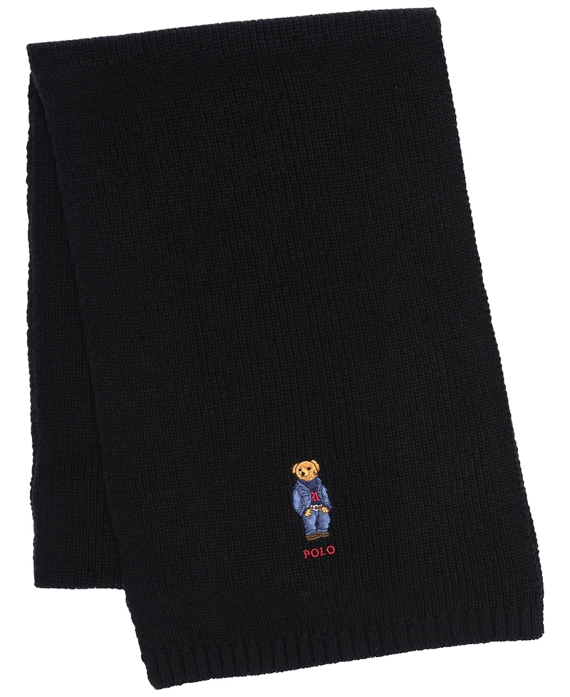 Polo Ralph Lauren Men's Solid Denim Bear Scarf