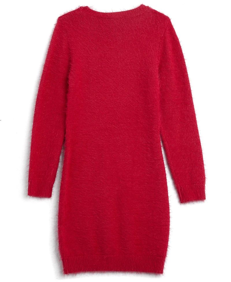 Guess Girls 7-16 Long Sleeve Sweater with Rhinestone-Embellished Logo Dress