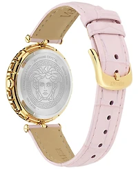 Versace Women's Swiss Medusa Heritage Pink Leather Strap Watch 38mm
