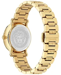 Versace Women's Swiss Greca Sphere Gold Ion Plated Bracelet Watch 35mm