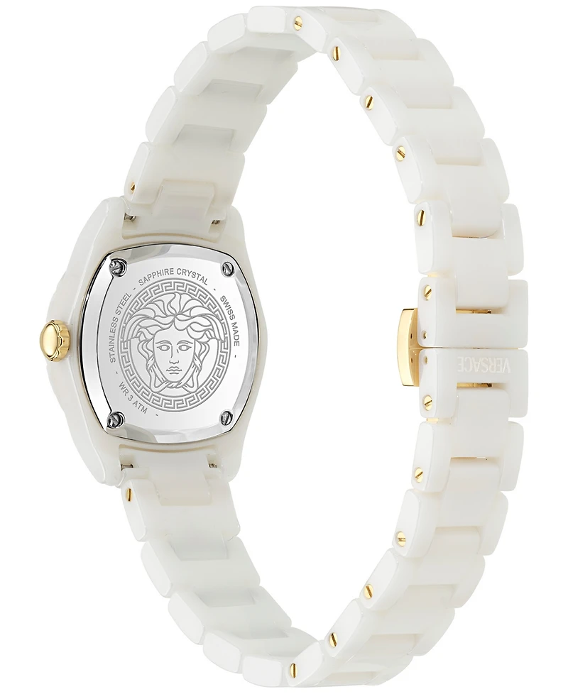 Versace Women's Swiss Dv One Mini White Ceramic Bracelet Watch 28mm