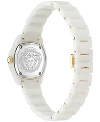 Versace Women's Swiss Dv One Mini White Ceramic Bracelet Watch 28mm