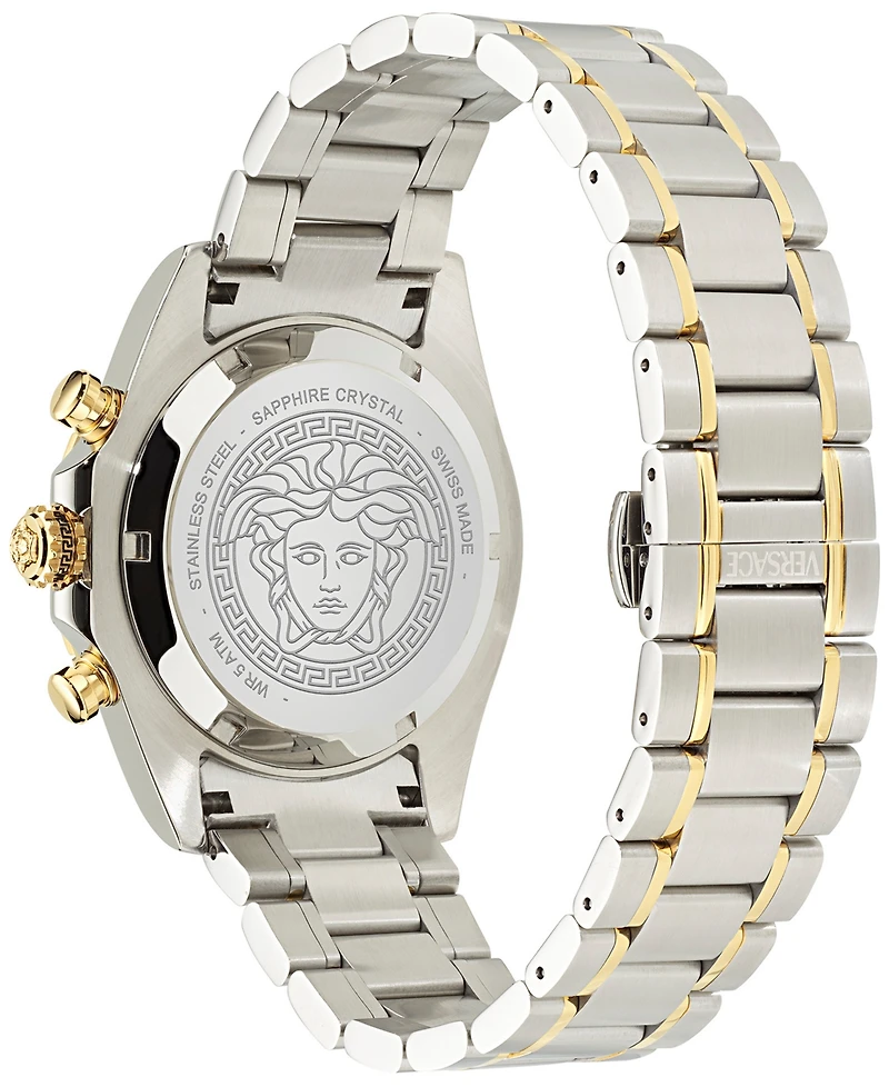 Versace Men's Swiss Chronograph X Two-Tone Stainless Steel Bracelet Watch 44mm