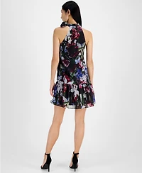 Anne Klein Women's Floral Side-Bow Halter Dress