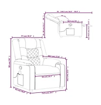 vidaXL Massage Recliner Chair Dark Gray Fabric