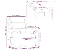 Massage Recliner Chair Dark Gray Fabric