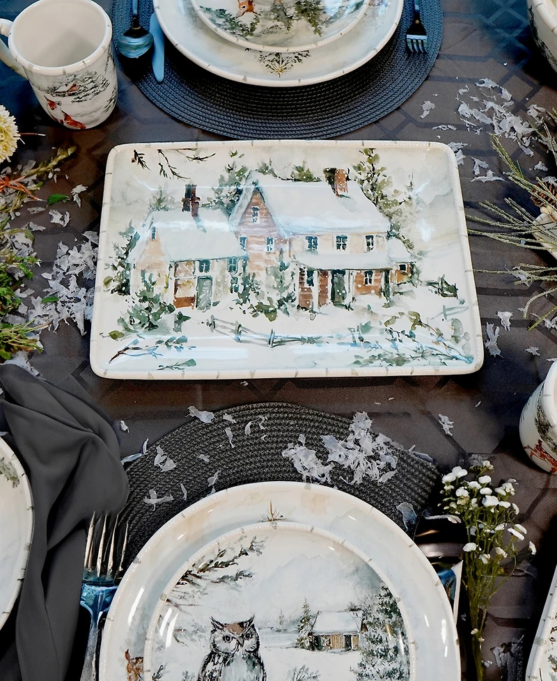 Certified International Winter's Frost Medium Rectangular Platter