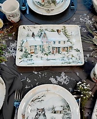Certified International Winter's Frost Medium Rectangular Platter