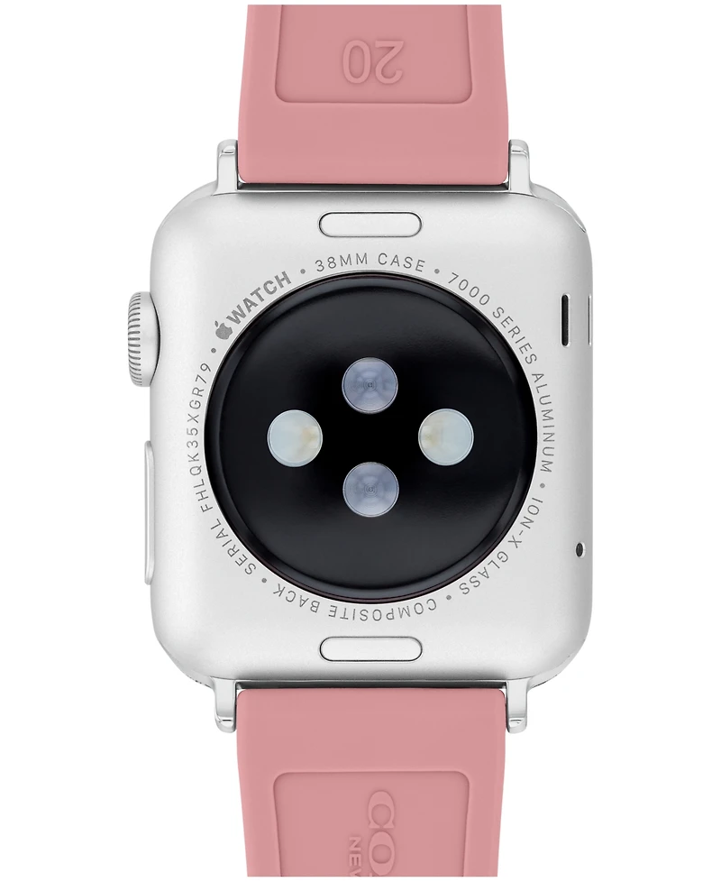 Coach Women's True Pink Silicone Apple Watch Strap 38mm, 40mm, 41mm