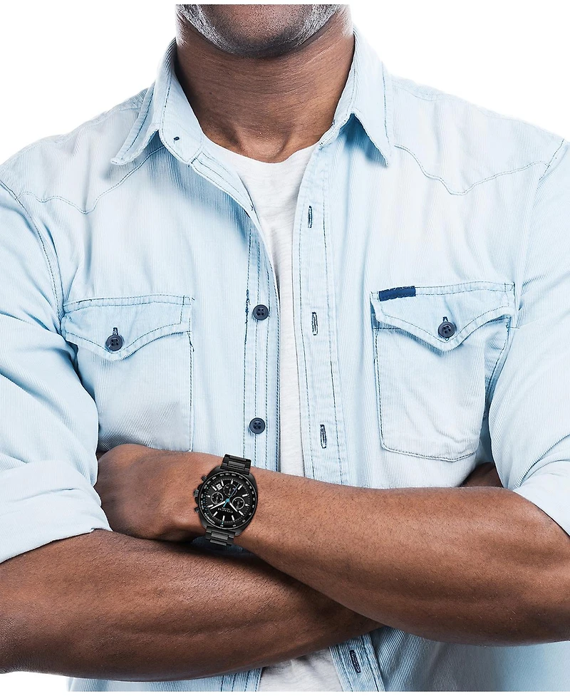 Coach Men's Charter Ionic Plated Black Stainless Steel Bracelet Watch 44.5mm