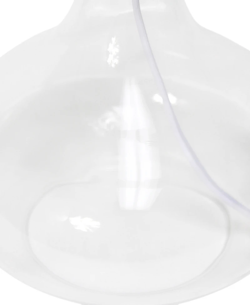 Simple Designs Glass Raindrop Table Lamp with Fabric Shade