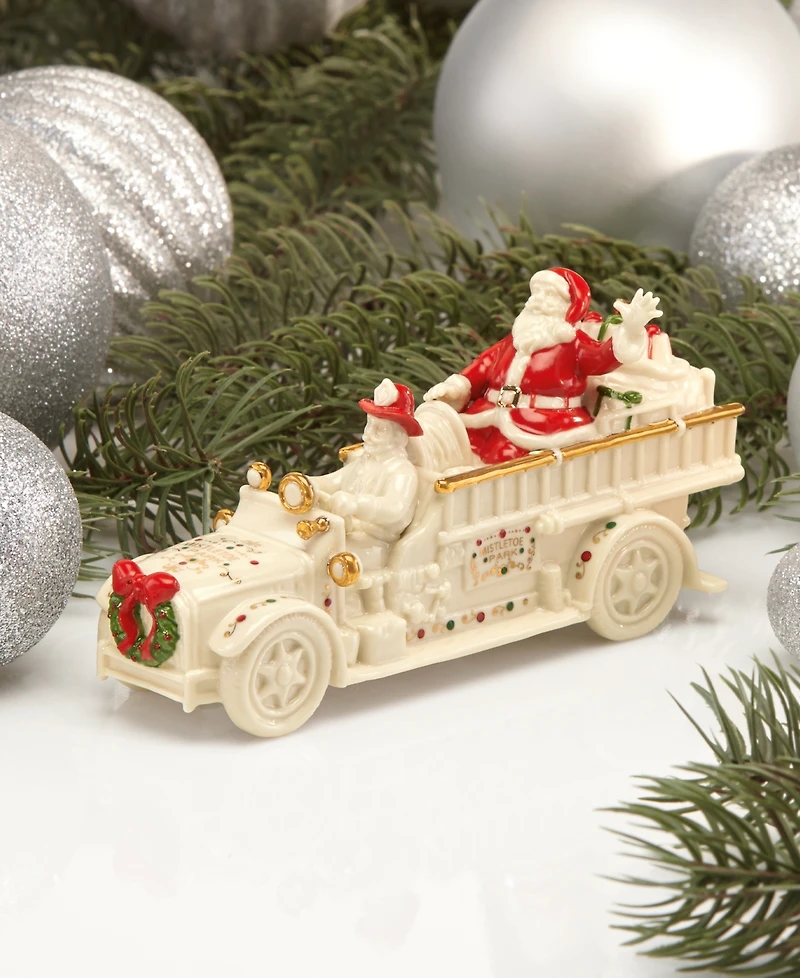 From The Vault! Lenox Mistletoe Park Fire Truck with Santa, Exclusively at Macy's