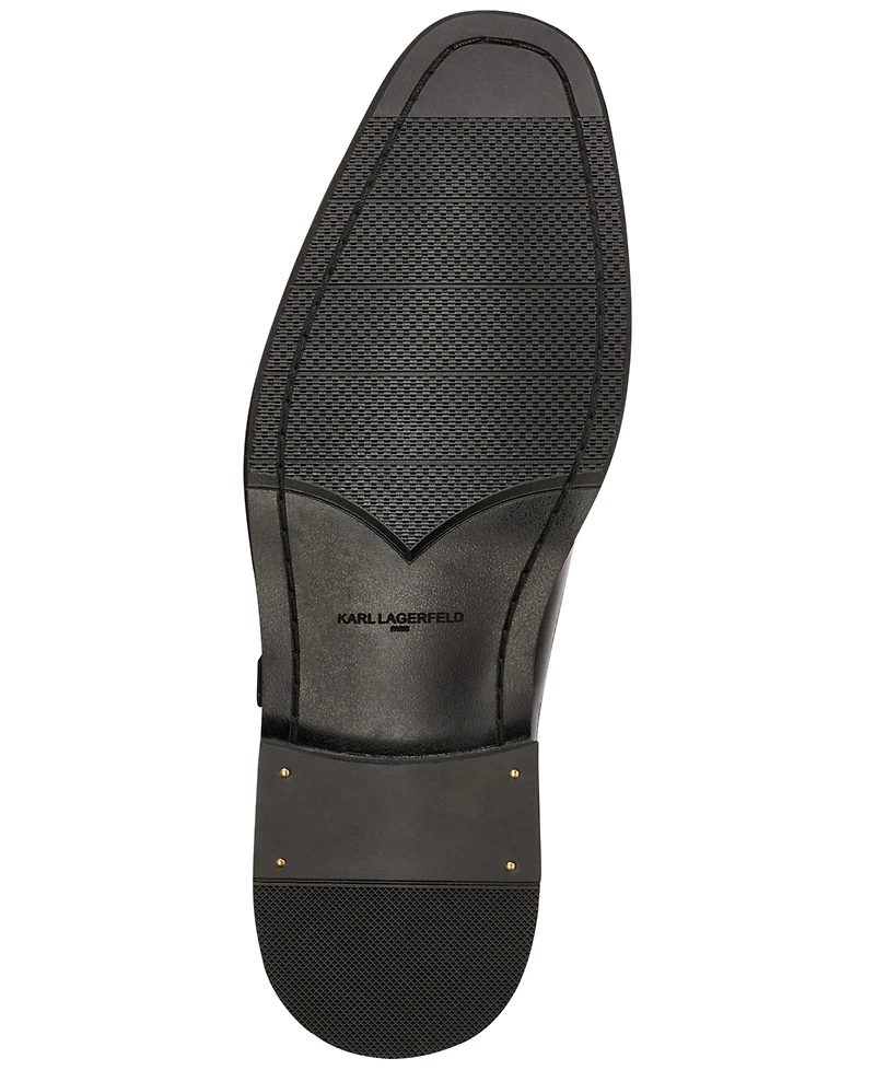 Karl Lagerfeld Paris Men's Double Buckle Monk Strap Wingtip Dress Shoes
