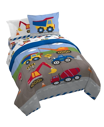 Sunny Side Up Construction Zone Twin Bed Set
