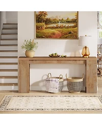 Tribesigns 70.9-Inch Extra Long Console Table, Farmhouse Wood Sofa Table Behind Couch, Narrow Entryway Accent Table, Light Oak Brown