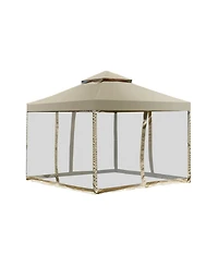 Sugift Outdoor 2-Tier 10 Feet x 10 Feet Screw-free Structure Shelter Gazebo Canopy