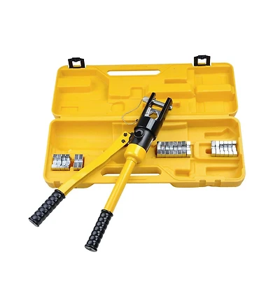 16 Ton Hydraulic Wire Battery Cable Lug Terminal Crimper Crimping Tool Kit w/ 11 Dies
