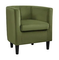 Yaheetech Yaheetch Barrel-shaped Upholstered Accent Arm Chair Olive Green