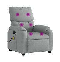 vidaXL Massage Recliner Chair Cream Fabric