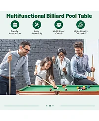 Folding Pool Table Set with Foldable Legs Adjustable Foot Levelers 2 Cues 2 Chalks