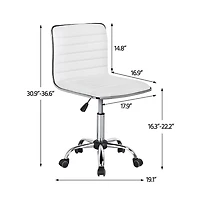 Yaheetech Pu Leather Low Back Swivel Armless Office Chair