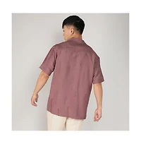 Campus Sutra Men's Mocha Brown Embroidered Twist Shirt