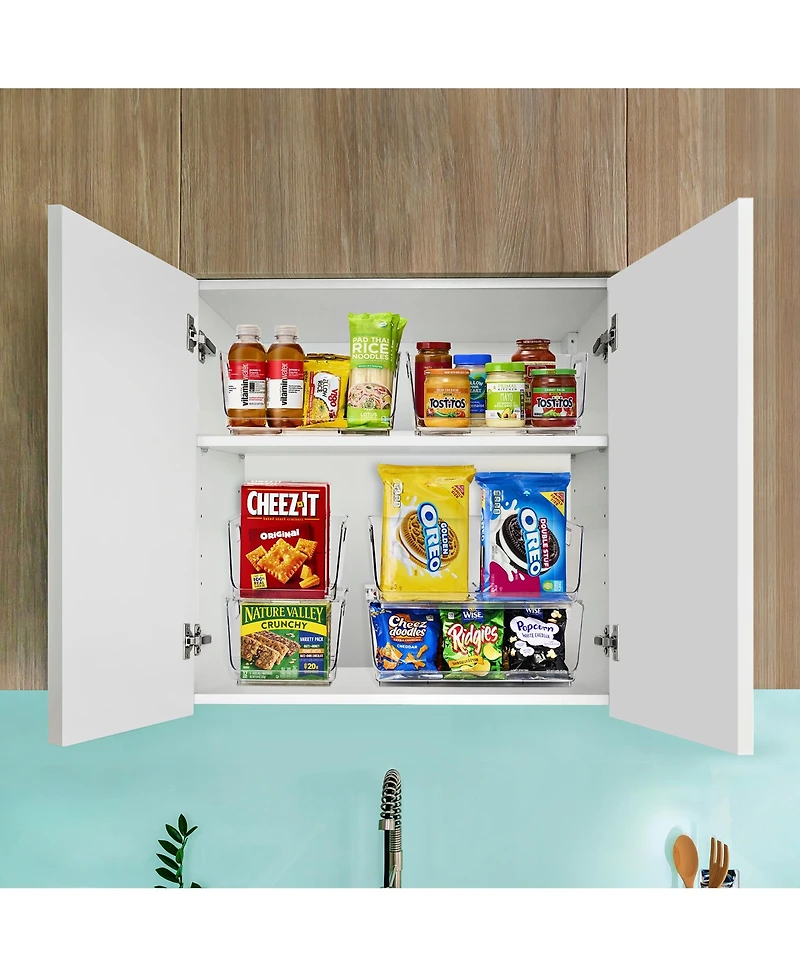 Sorbus Stackable Storage Bins Open Front - Clear Stackable Storage Bins