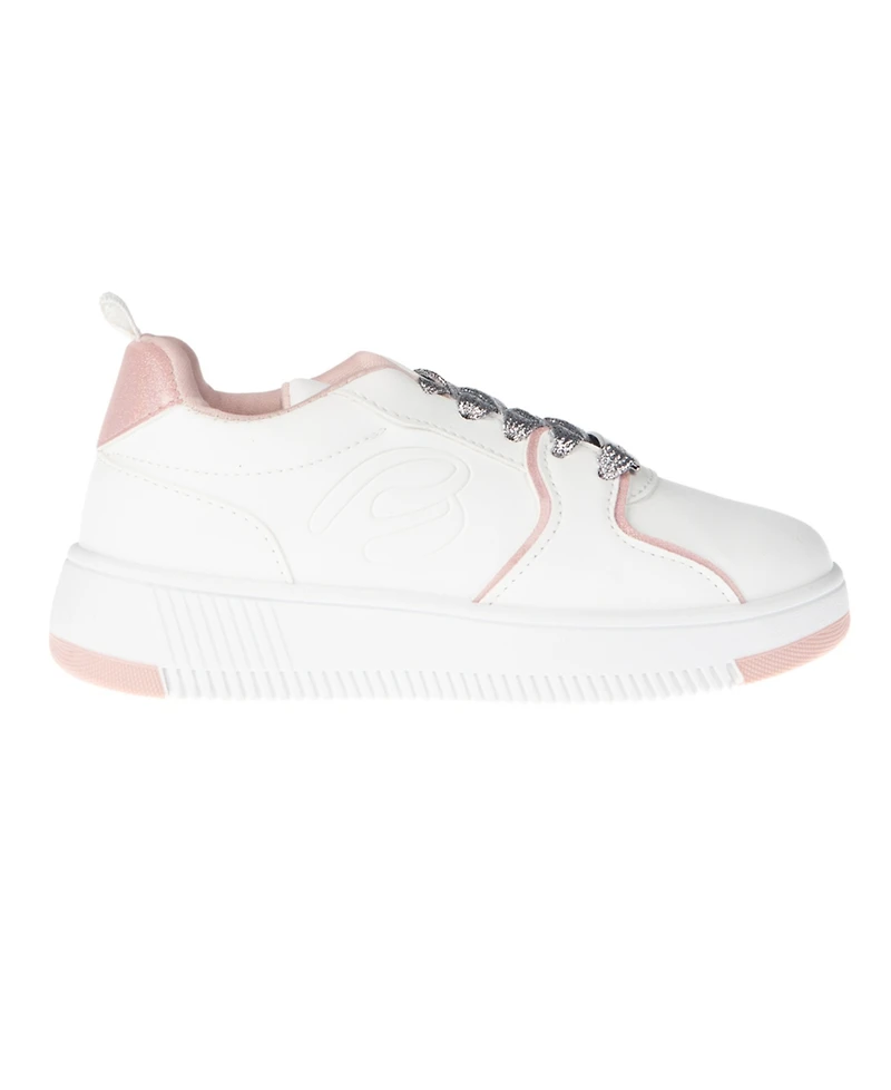 Bebe Little and Big Girls Court Low Top Emboss Script "B" Sneaker