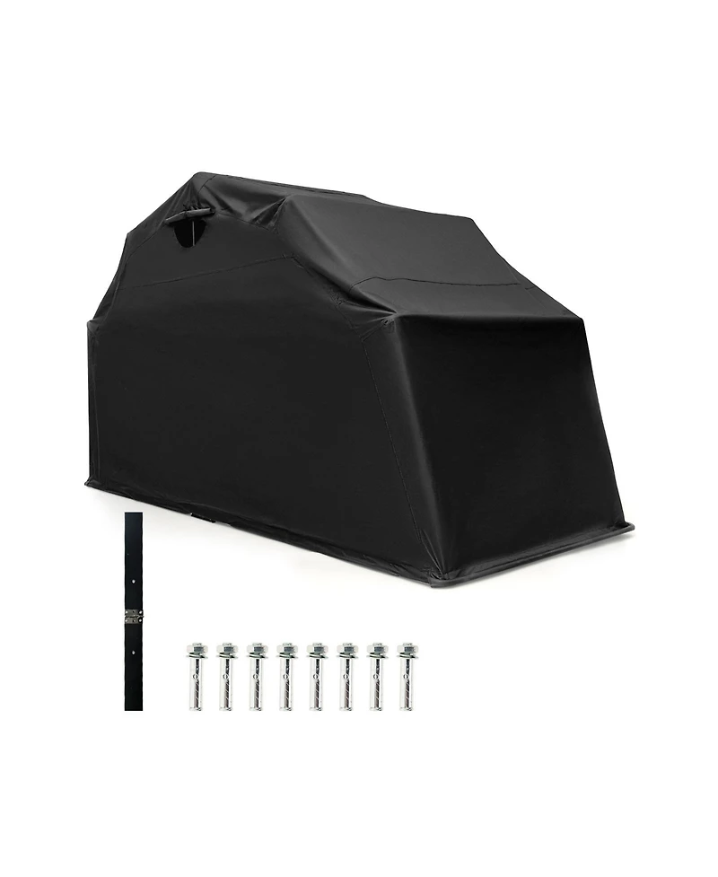 Skonyon Outdoor Motorcycle Shelter Waterproof Motorbike Storage Tent with Cover-Black
