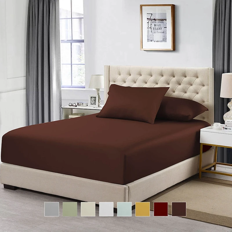 Egyptian Linens High Profile Fitted Sheet (22 Inches) Luxurious Cotton 608 Thread Count, Queen