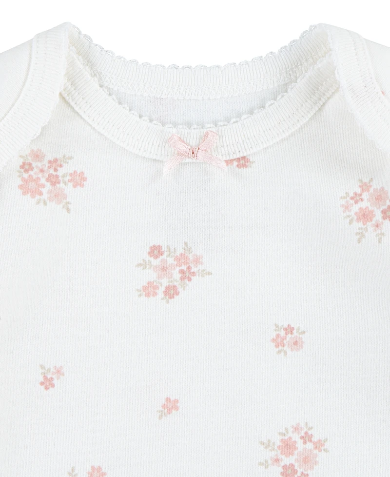 Huggies Baby Girls Organic Short Sleeve Bodysuits 3-Pack