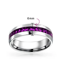 Bling Jewelry Channel Set Crystal Eternity Band Ring Stainless Steel 6MM