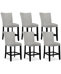 Kellet 6 Pc. Velvet Counter Height Chair Set, Created for Macy's