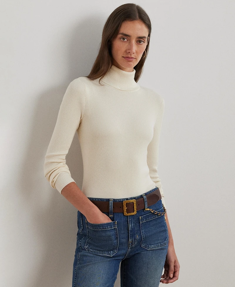 Lauren Ralph Ribbed Turtleneck Sweater