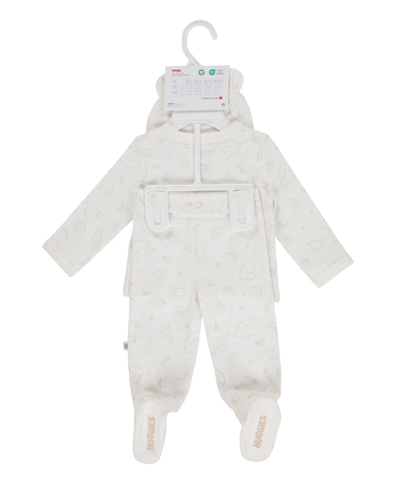 Huggies Baby Boys Long Sleeve Top, Pants and Hat 3-Piece Set