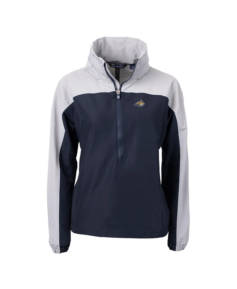 Cutter & Buck Women's Navy Montana State Bobcats Charter Eco Half-Zip Anorak Jacket