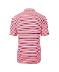 Cutter & Buck Men's Red Kansas City Chiefs Helmet Virtue Eco Pique Stripe Polo