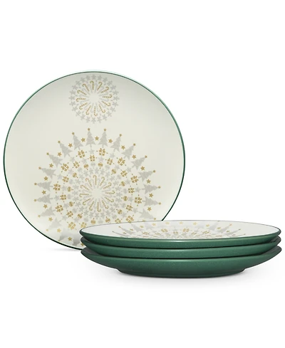 Noritake Dinnerware Set of 4 Colorwave Spruce Holiday Plates