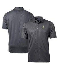 Cutter & Buck Men's Black Appalachian State Mountaineers Pike Banner Print Polo